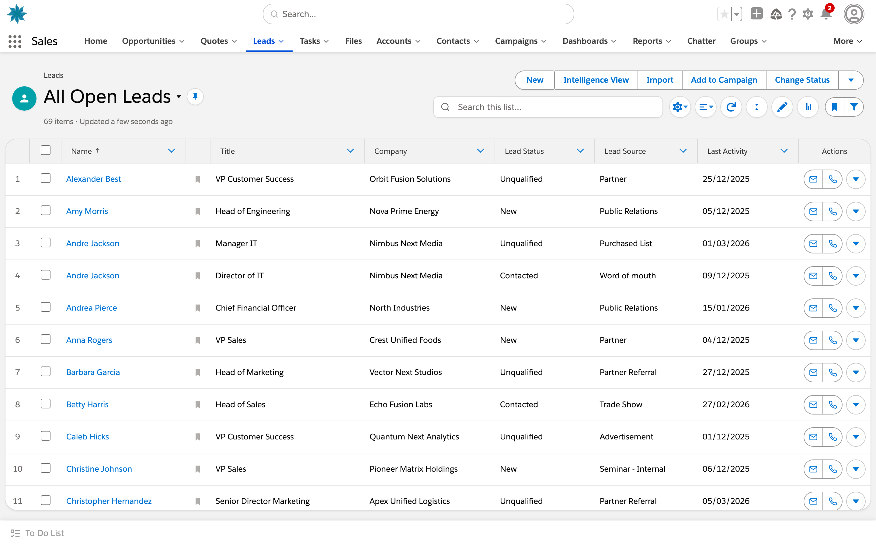 Salesforce, Leads